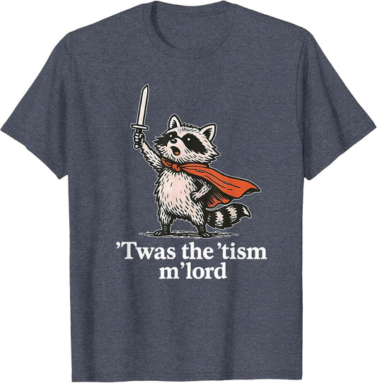 Retro 'TWAS The 'Tism M'Lord Funny Wizard Raccoon Autism Men