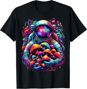 Astronaut with Mushroom in Space Galaxy