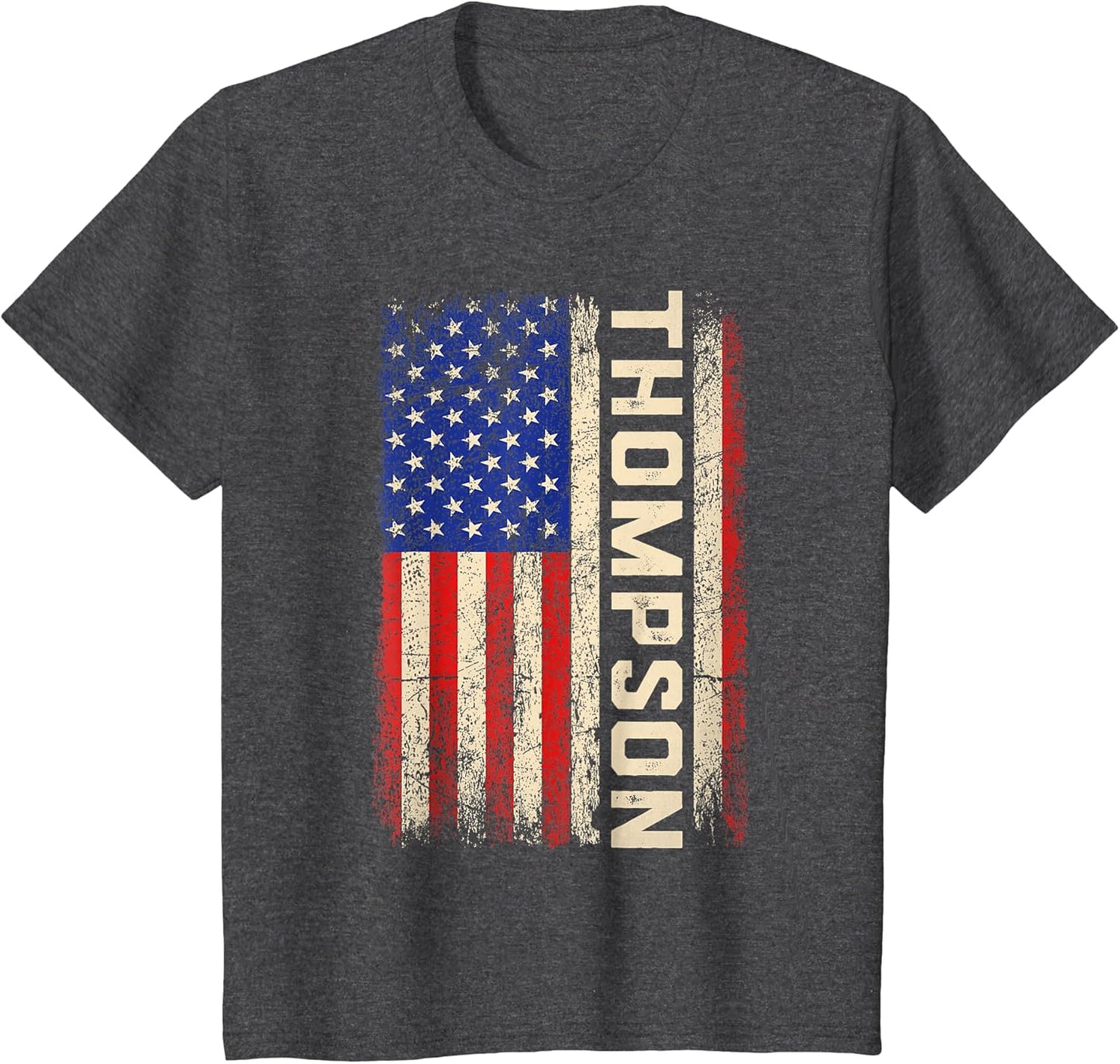 Thompson Last Name Shirt Thompson Name American Flag