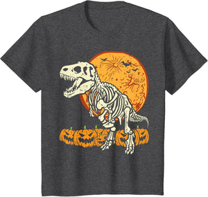 Skeleton Dinosaur Trex Dino Pumpkins Moon Boys Halloween Men
