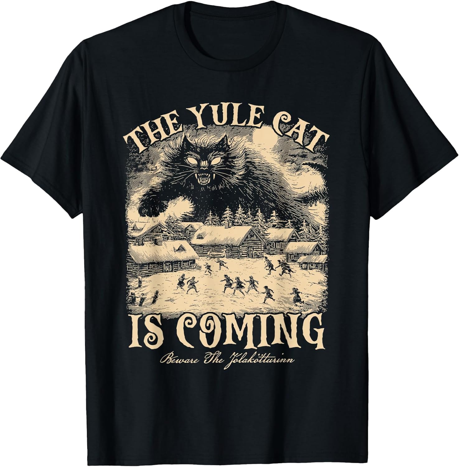 Creepmas Vintage The Yule Cat is Coming Dark Christmas