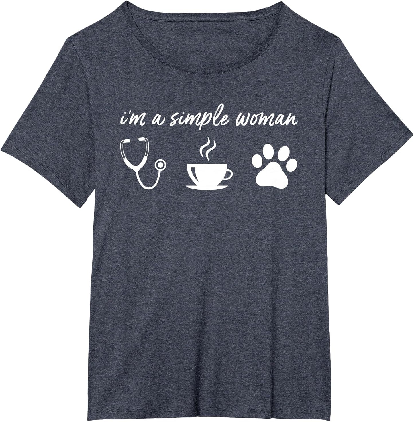 I'm a Simple Woman Nurse Coffee Dogs T Shirt Funny Love Paw