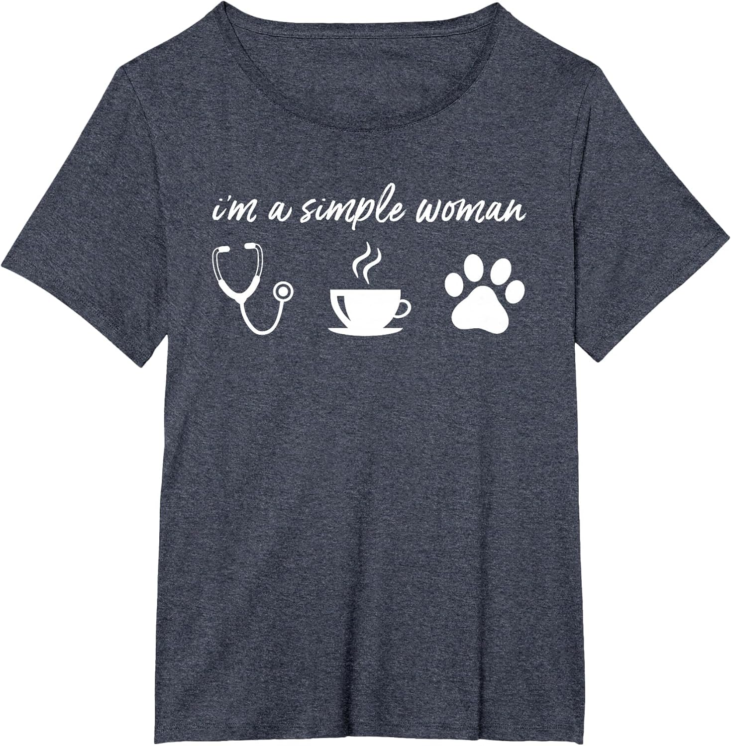 I'm a Simple Woman Nurse Coffee Dogs T Shirt Funny Love Paw