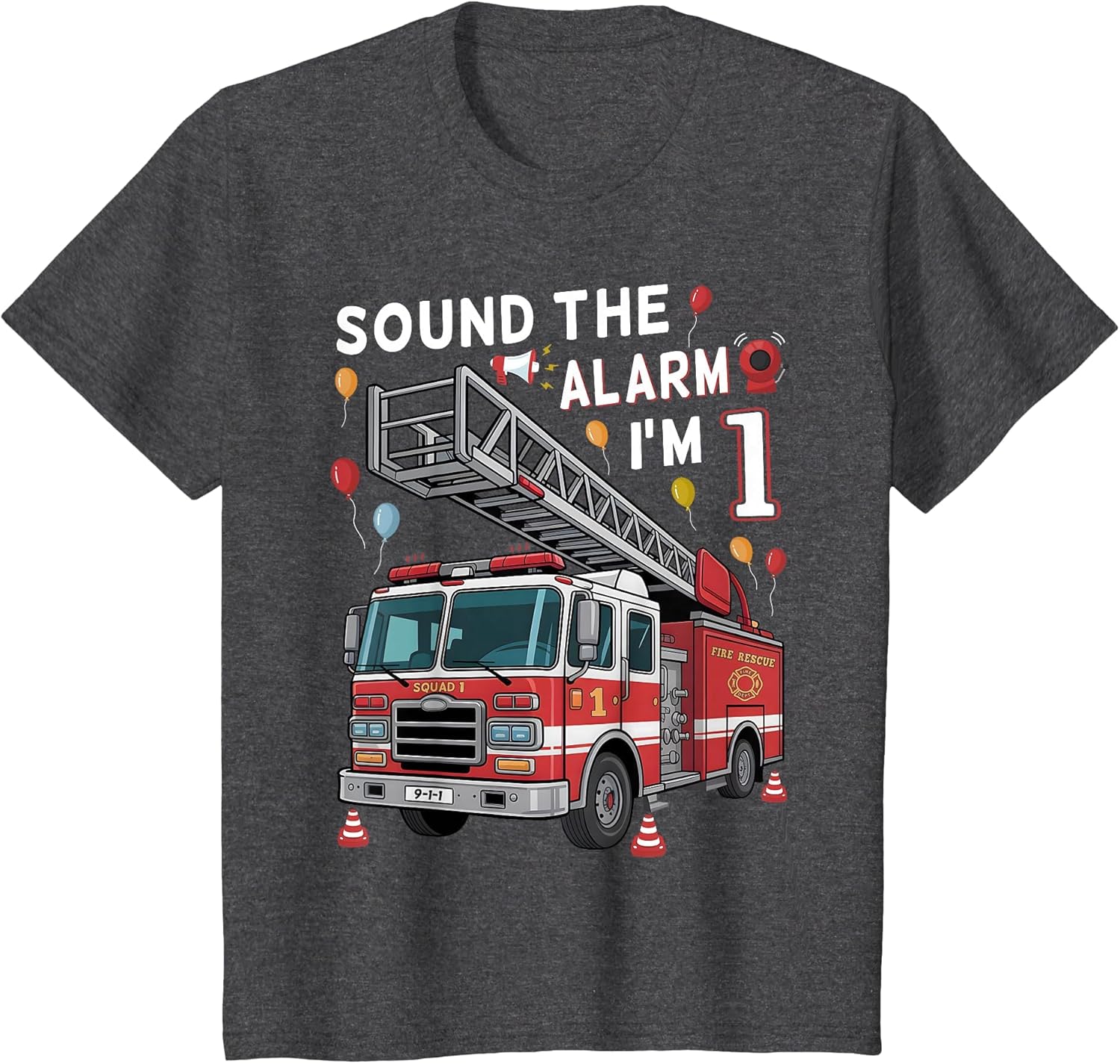 1st Birthday Boy Fire Truck 1 Year Old Boy Girl Firefighter