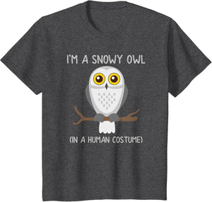 Snowy Owl Costume Funny Cute Owls Shirt