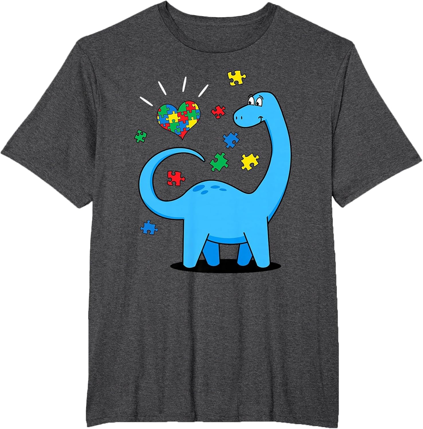 Cute Dinosaur Puzzle Heart Boys Autism Awareness Month