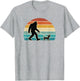Funny Bigfoot Walking Chiweenie Retro Sunset Dog