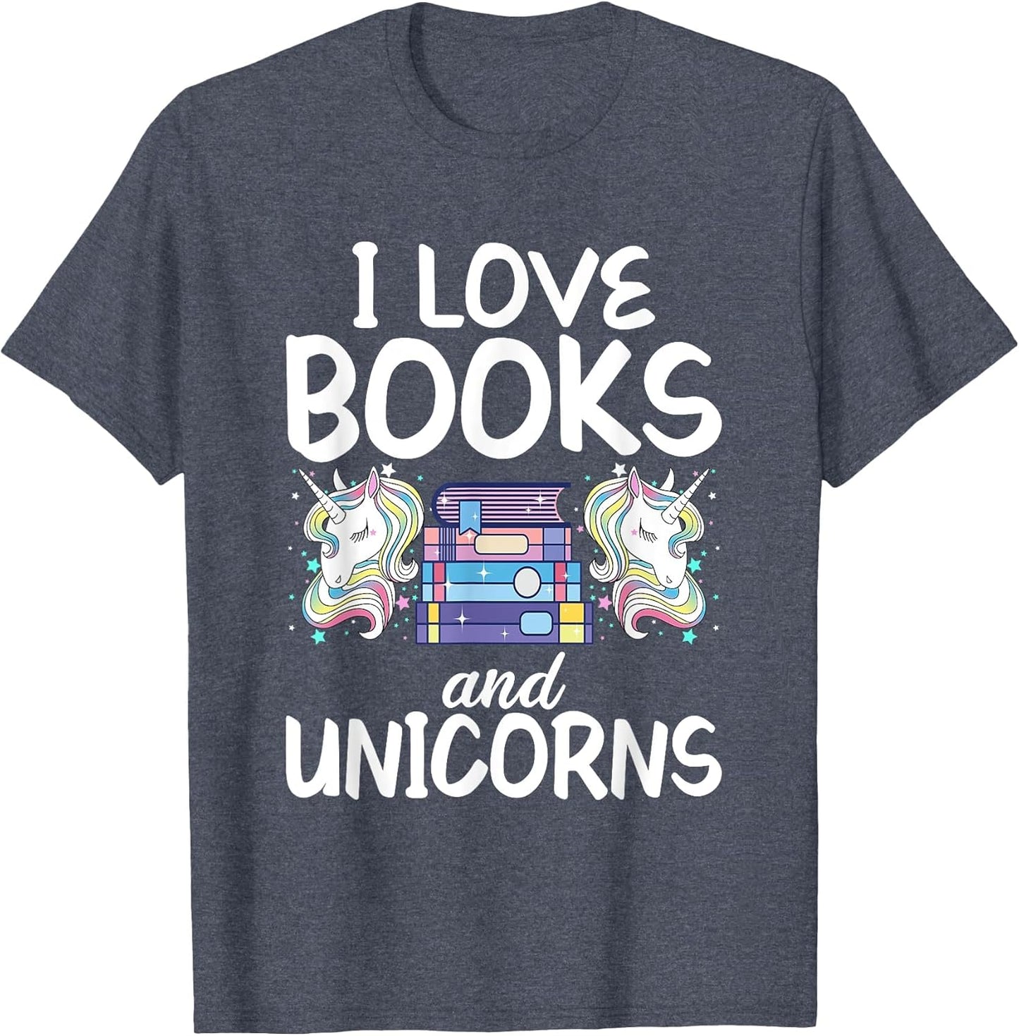I Like Books and Unicorns Reading Girl
