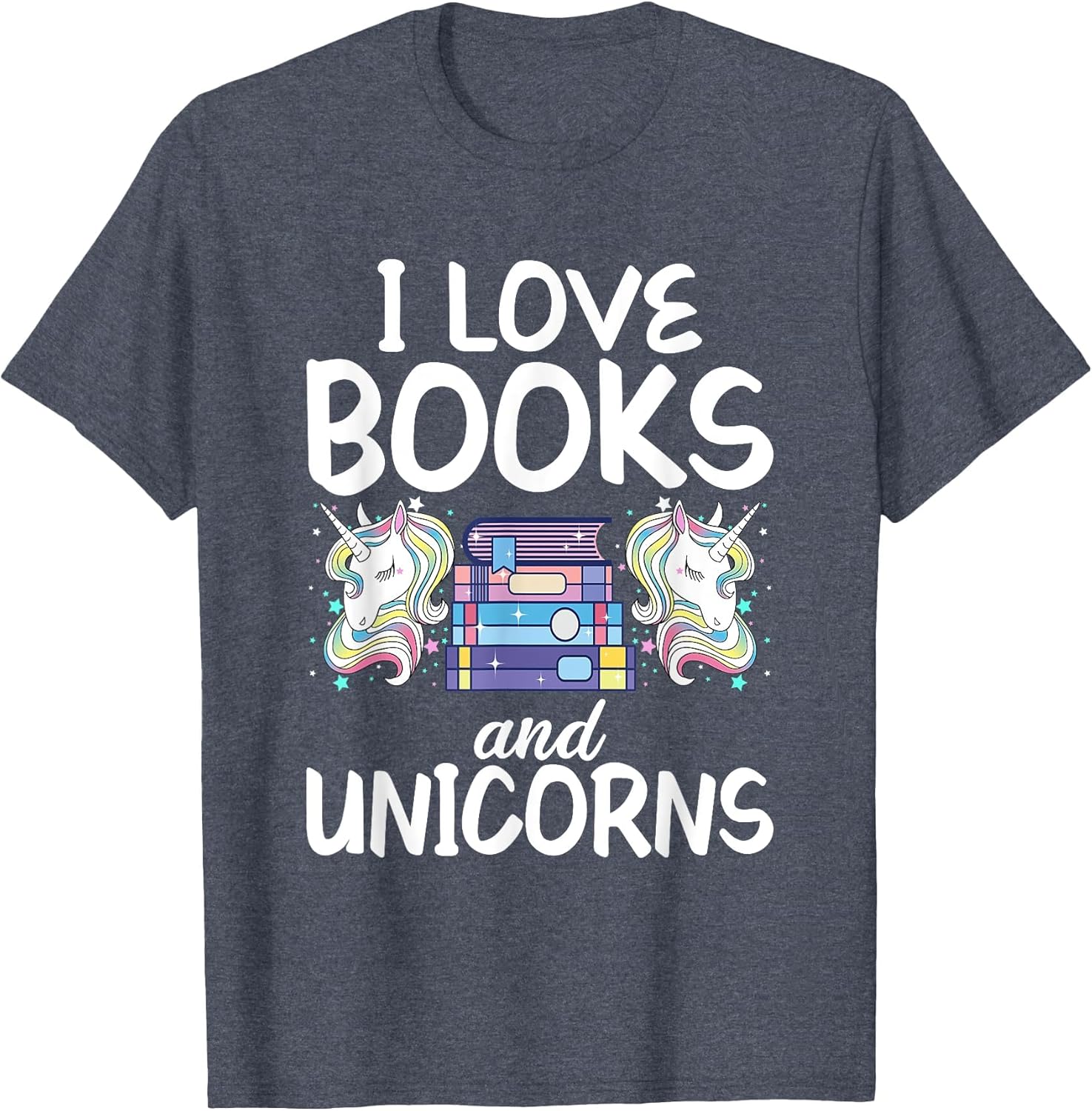 I Like Books and Unicorns Reading Girl