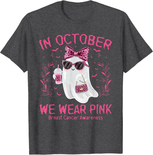 in October We Wear Pink Ghost Breast Cancer Awareness