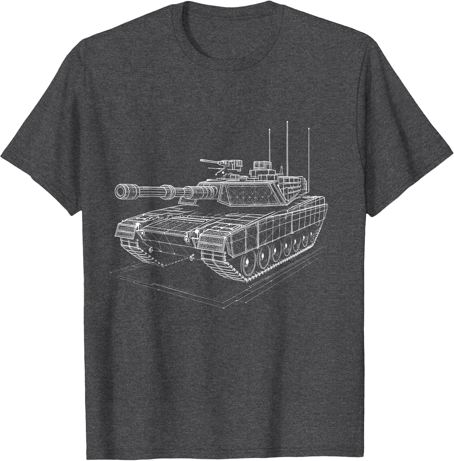 M1 Abrams Blueprint Battle Tank Line Art
