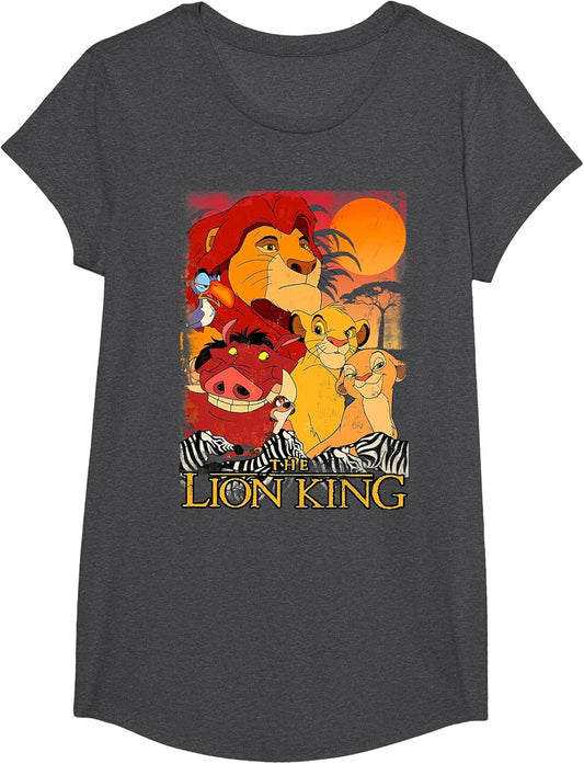 Disney Lion King Happy Group Shot Sunset Vintage Poster