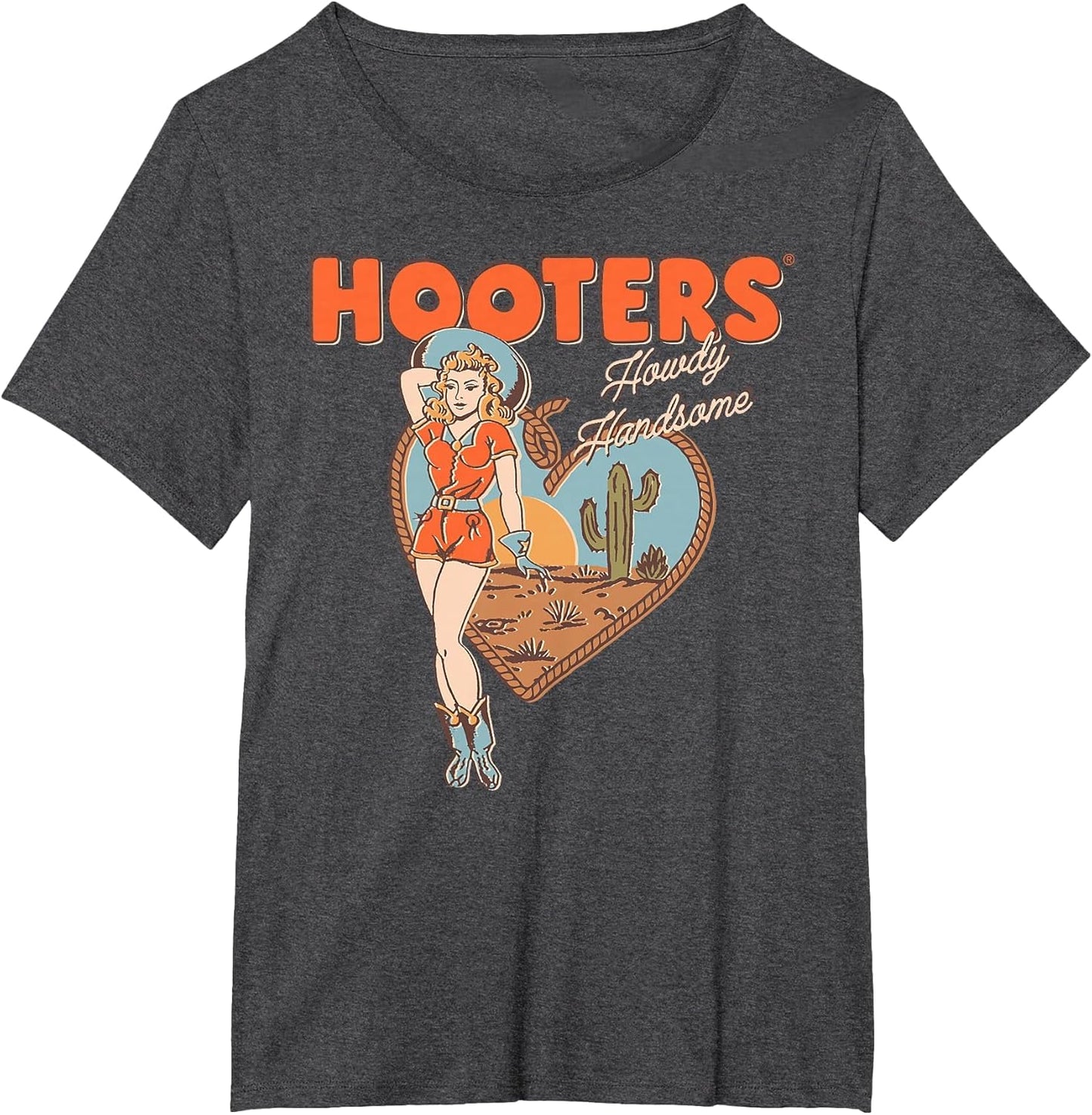 Hooters Western Cowgirl Pinup Girl Howdy Handsome Funny