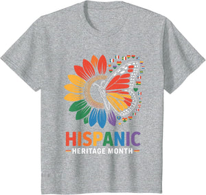 Retro Hispanic Heritage Month Butterfly Sunflower Flags 2025