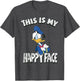 Disney Mickey and Friends Donald Duck Happy Face , Men, Dark Heather Grey, X-Large