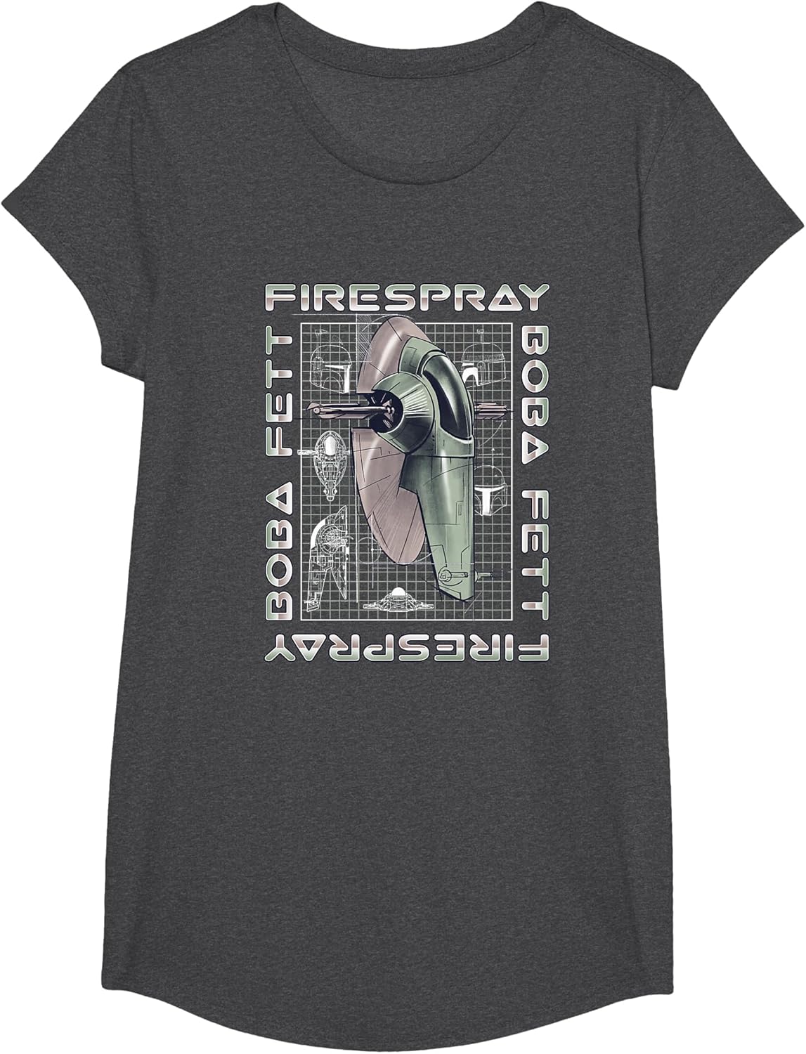 Star Wars The Book Of Boba Fett Firespray Schematic Poster