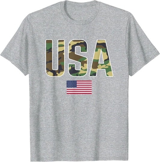 USA Camo Letters with American Flag Patriotic