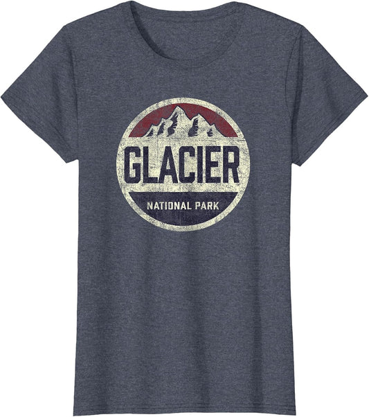 Vintage Glacier National Park Retro Mountain Kids Souvenir