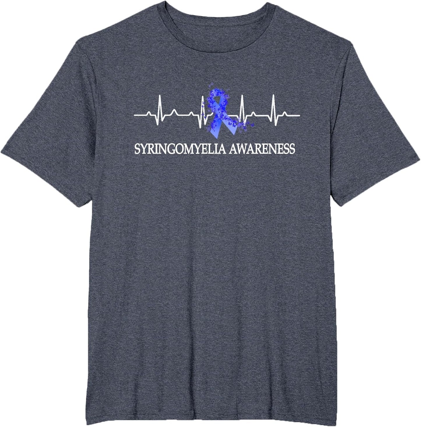 Syringomyelia Awareness Warrior Blue Ribbon Heart Beat