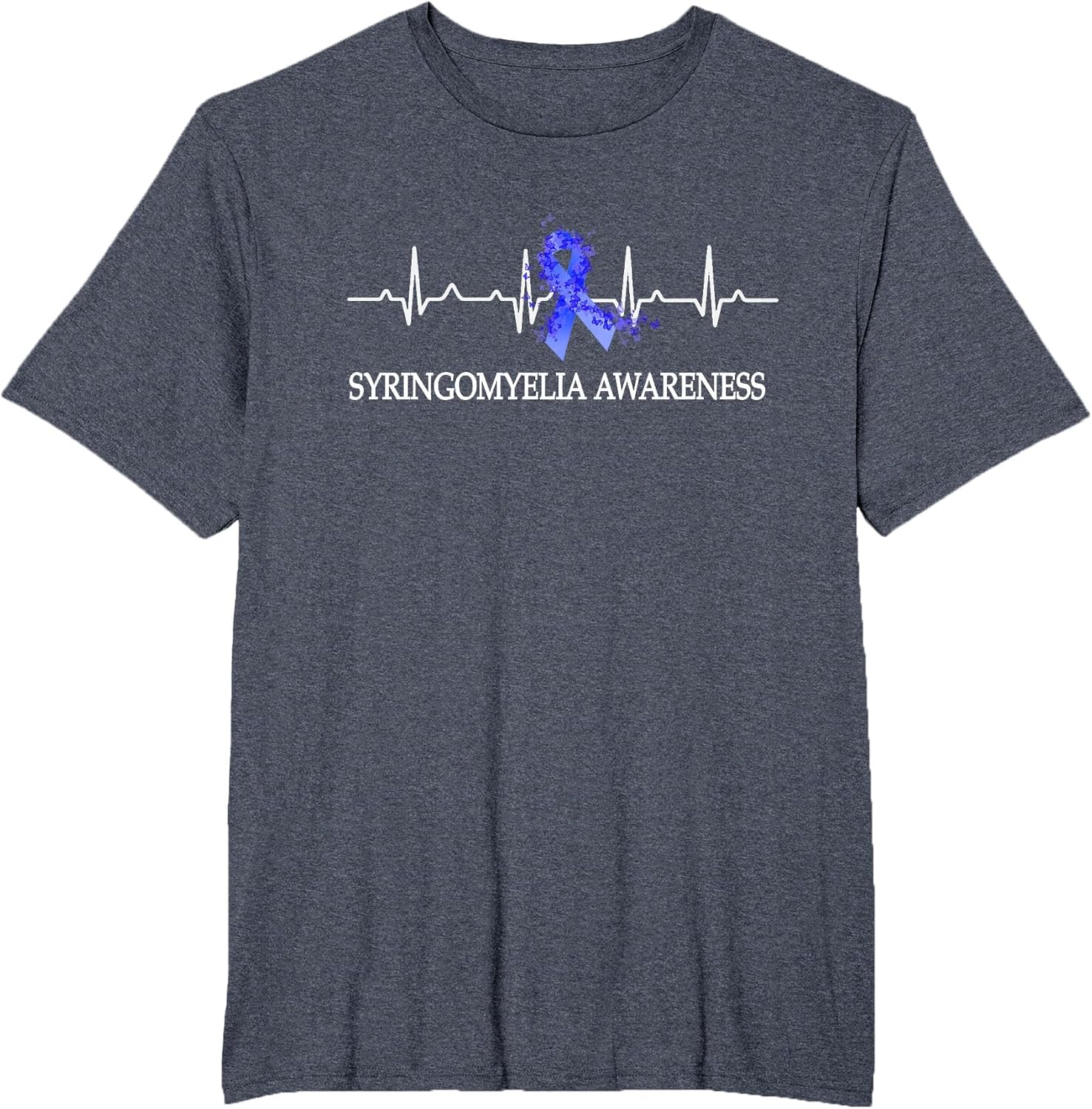 Syringomyelia Awareness Warrior Blue Ribbon Heart Beat