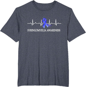 Syringomyelia Awareness Warrior Blue Ribbon Heart Beat