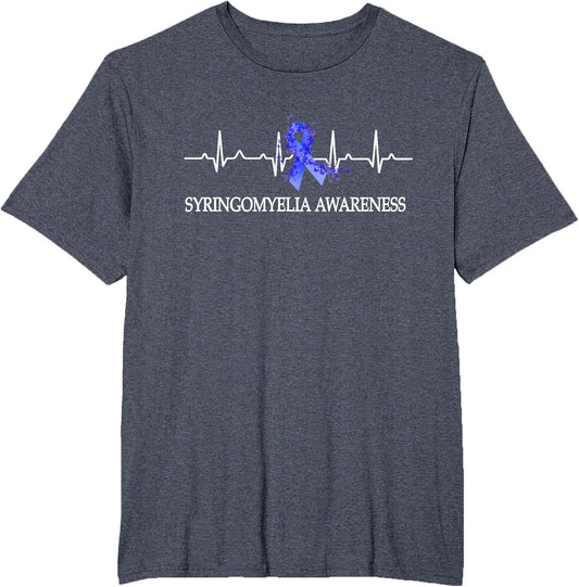 Syringomyelia Awareness Warrior Blue Ribbon Heart Beat
