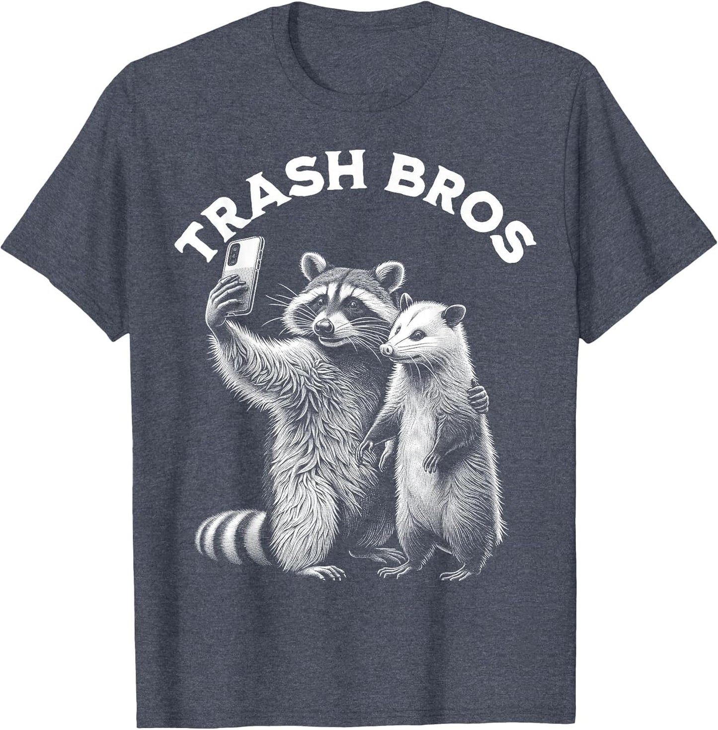 Opossum Racoon Trash Bros Selfie Funny Meme Possum Graphic