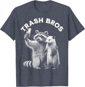 Opossum Racoon Trash Bros Selfie Funny Meme Possum Graphic