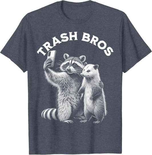 Opossum Racoon Trash Bros Selfie Funny Meme Possum Graphic