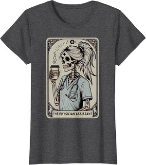 Physician Assistant Tarot Card Skeleton Coffee Halloween PA