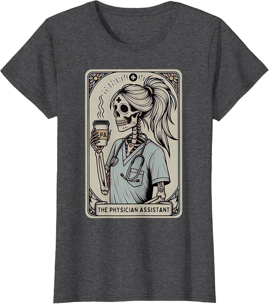 Physician Assistant Tarot Card Skeleton Coffee Halloween PA