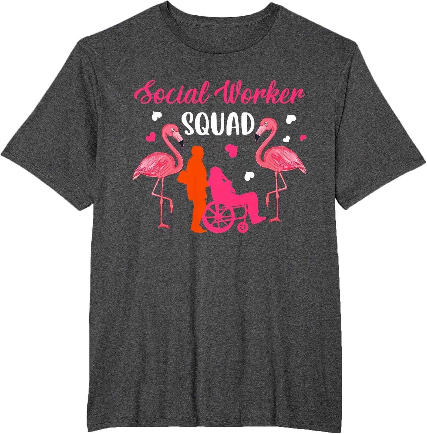 Social Worker Squad Couple Cute Flamingos Matching Proud Job