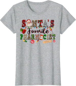Santa's Favorite Pharmacist Nurses Xmas Pajamas PJs Women
