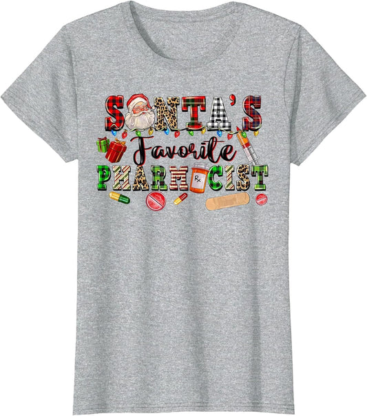 Santa's Favorite Pharmacist Nurses Xmas Pajamas PJs Women