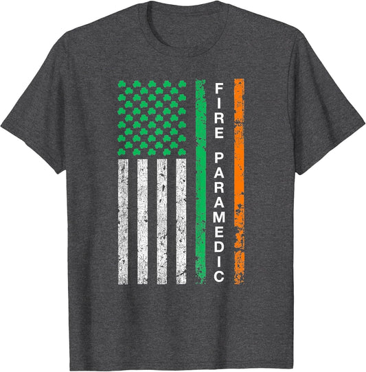 Fire Paramedic Irish American Firefighter US Ireland Flag