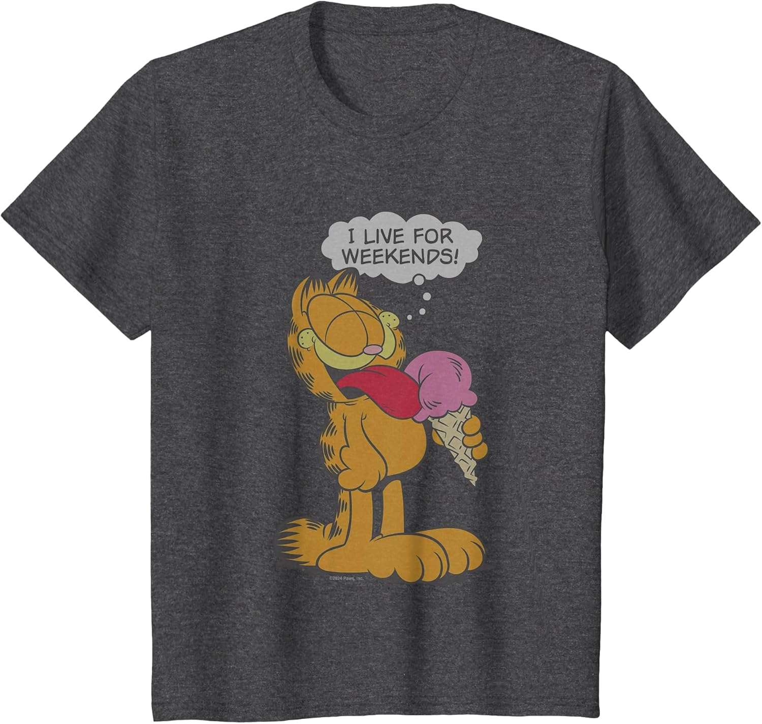 Garfield I Live for Weekends Eating Ice Cream Vintage