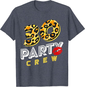 30 Party Crew Matching Family 30th Birthday Leopard Family