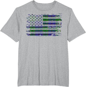Strachan Surname American Flag Scottish Clan Tartan