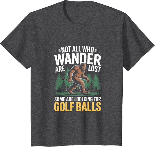 Not All Who Wander are Lost Funny Bigfoot Golfing Golf Balls