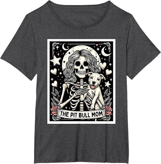 Pitbull Mom Tarot Card Cute Skeleton Pittie Mom Women Girls