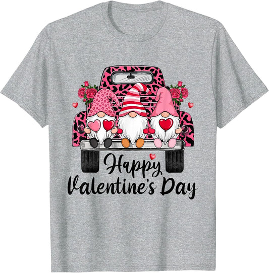 Three Gnomes and Leopard Truck Happy Valentine's Day