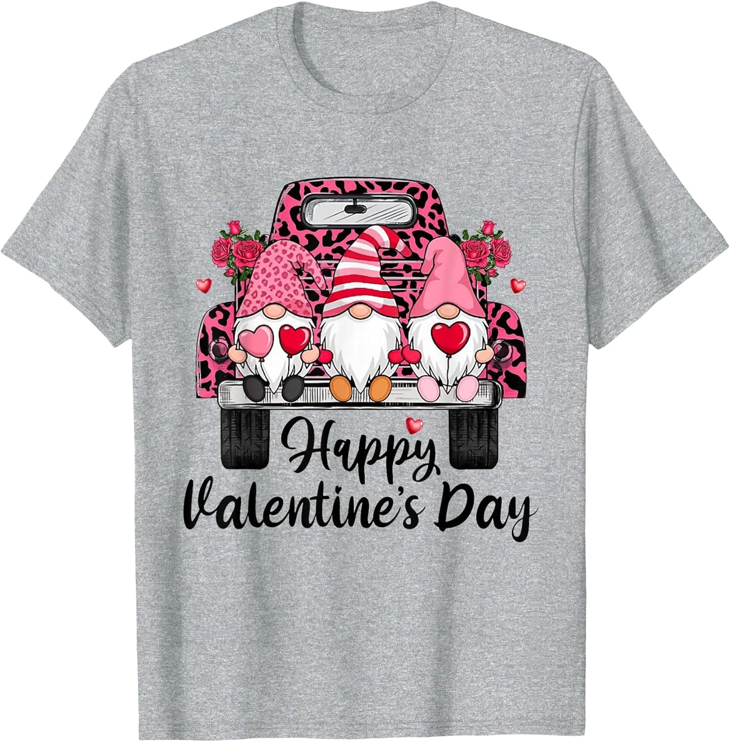 Three Gnomes and Leopard Truck Happy Valentine's Day