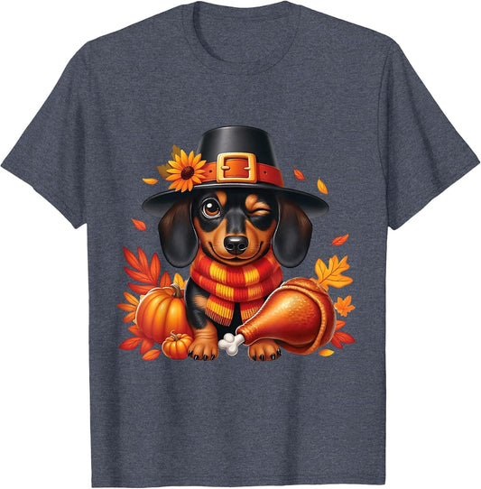 Dachshund Pilgrim Happy Thanksgiving Dog Men Women Girl Boy