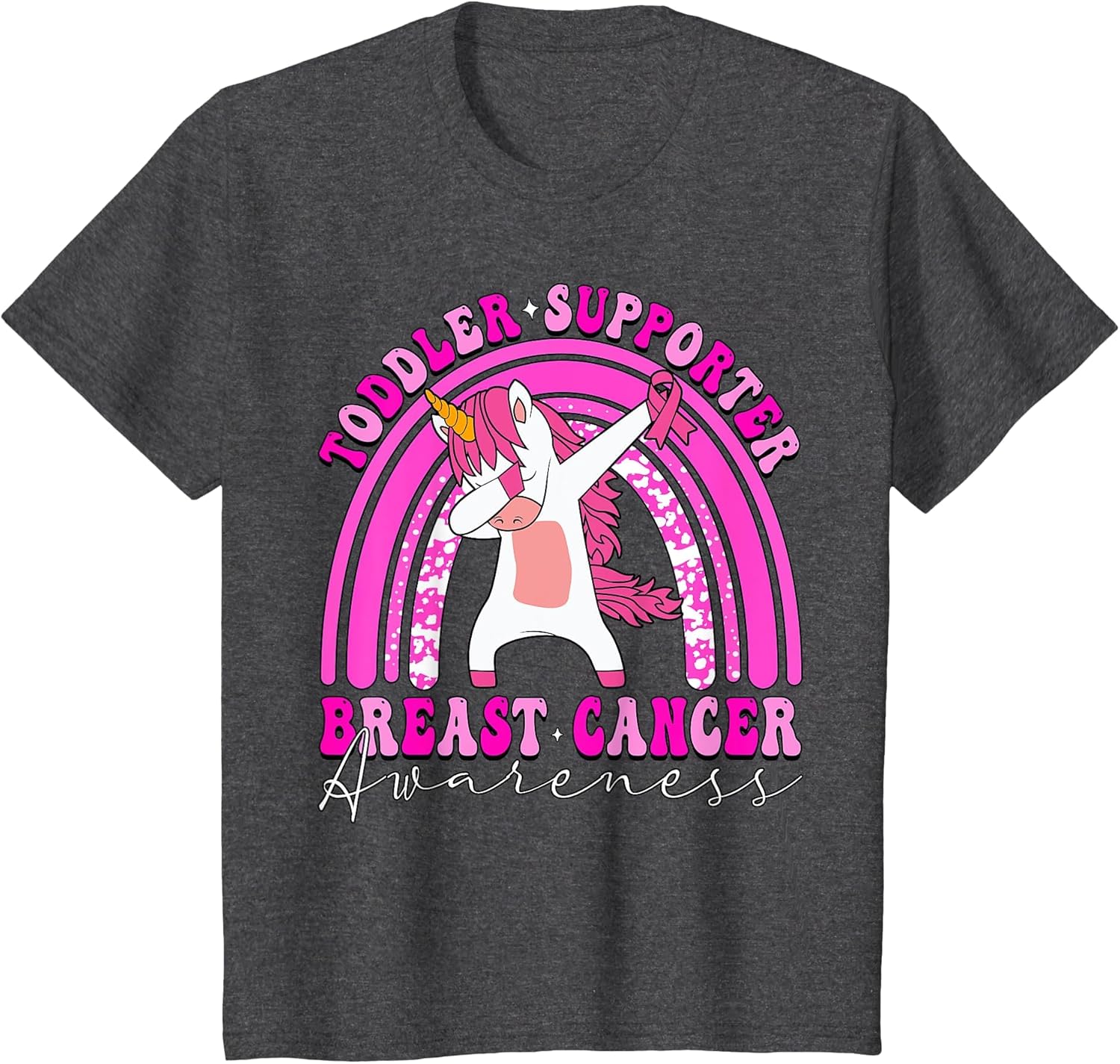 Toddler Supporter Dabbing Unicorn Breast Cancer Pink Ribbon