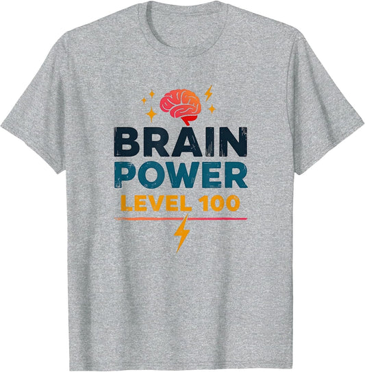 Brain Power Level 100 School Achievement Design