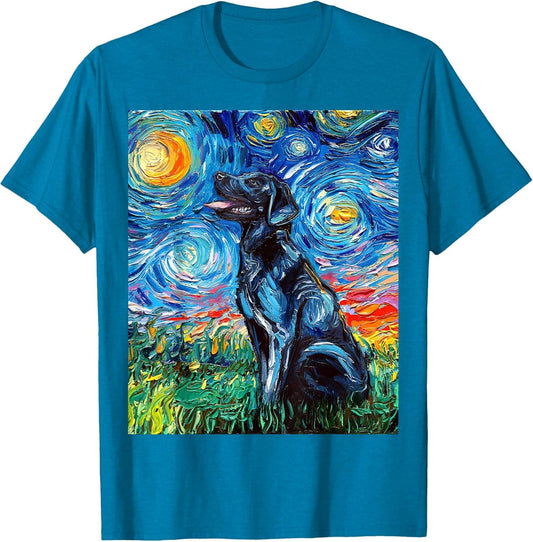 Black Labrador Starry Night Dog Art by Aja