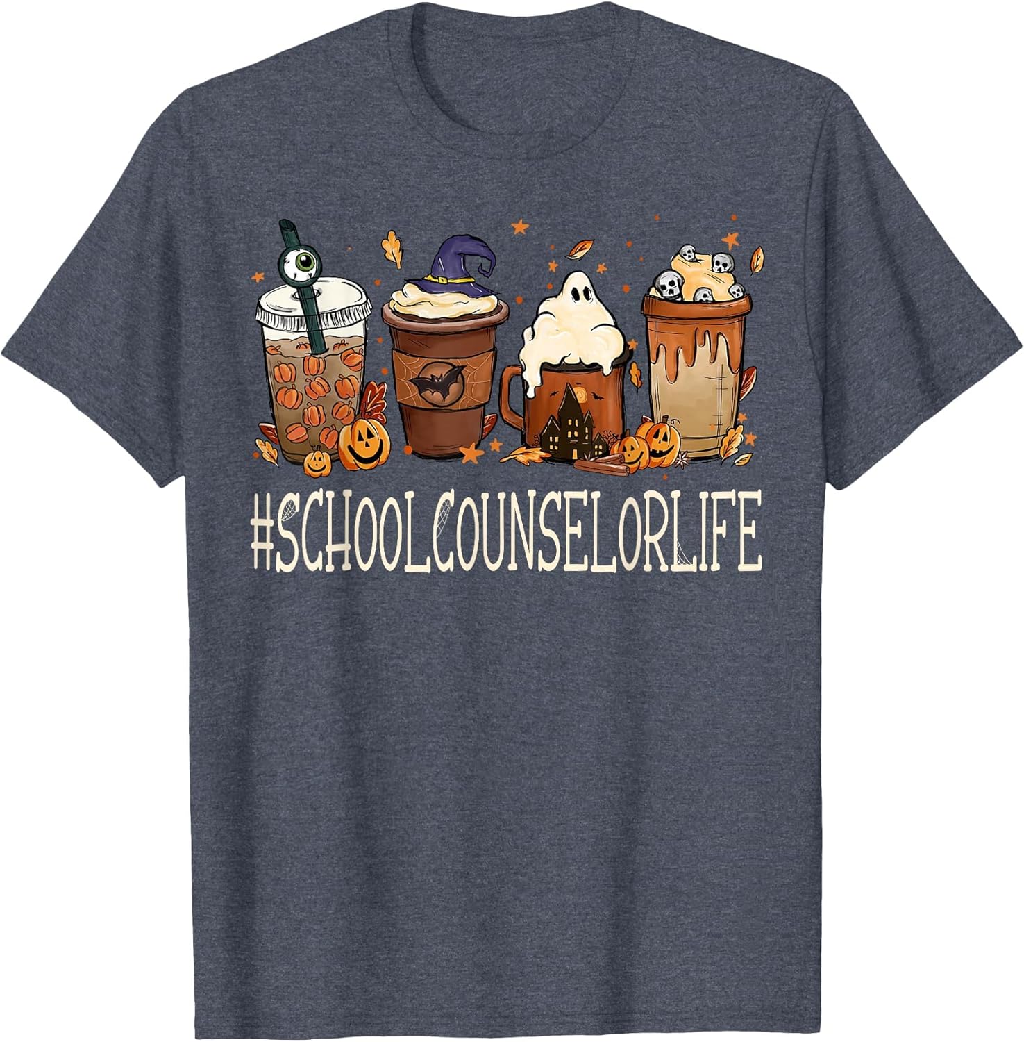 School Counselor Horror Fall Coffee Halloween Pumpkin Autumn