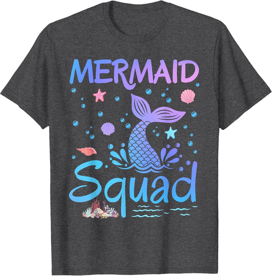 Mermaid Squad Birthday Girls Matching Family Party Themed