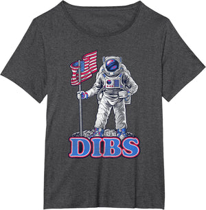 American Flag Astronaut Moon Dibs Red White Blue 4th of July