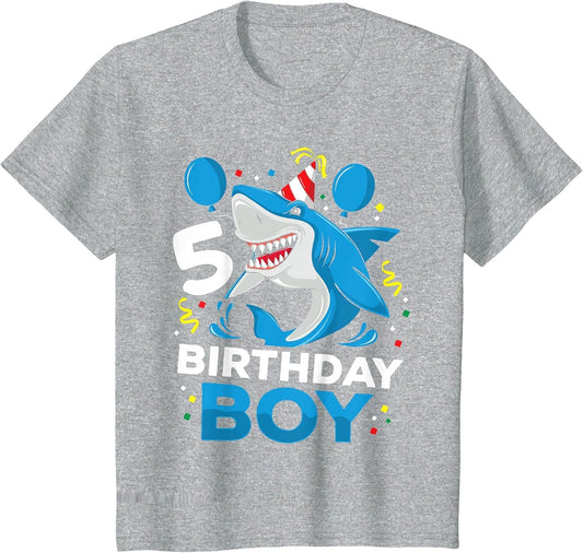 Kids 5th Birthday Boy Shark Ocean Theme Party 5 Years Old for Boy